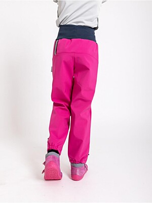 Unuo, Dětské softshellové kalhoty s fleecem pružné Basic, Fuchsiová