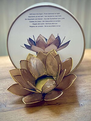 Svietnik lotos Zlatobéžový NEFERTITIS