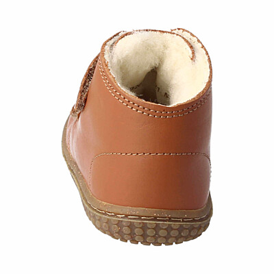 Filii barefoot kotníková obuv - softFEET bio nappa chestnut wool velcro