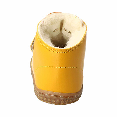 Filii barefoot kotníková obuv - softFEET bio nappa mustard wool velcro