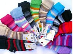 Vyhrnovacie vlnené ponožky vel. 3 - farby pre dievčatká