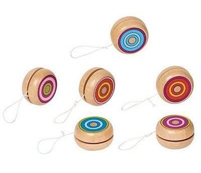 Dřevěné jojo - Barevné kroužky Goki