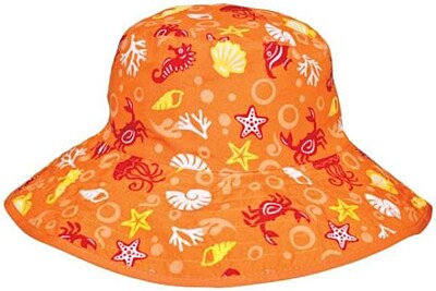 Baby Banz klobouček s UV oboustranný oranžové moře