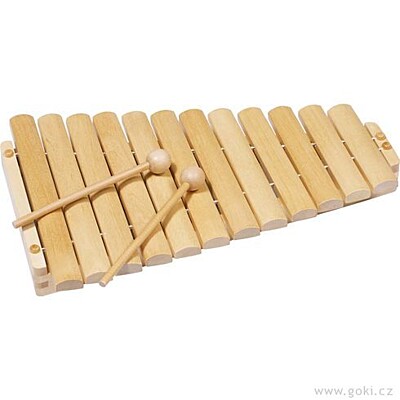 Xylofon dřevěný, 12 tónů, 35 cm