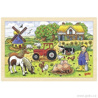 Puzzle na desce – Život na farmě GOKI