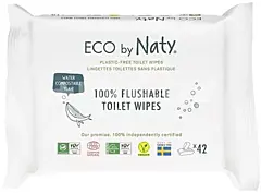 ECO vlhčené splachovatelné ubrousky s funkcí toaletního papíru Naty bez vůně  (42 ks)