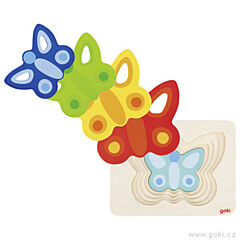 Viacvrstvové puzzle - Motýlik 5ks Goki