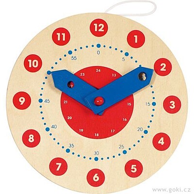 Drevené výučbové hodiny, 18 cm - Goki