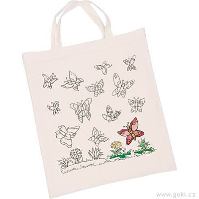 Bavlněná taška k vymalování – Motýli - Goki