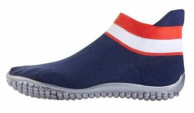 Leguán Sneaker modrá, červeno-biely pruh