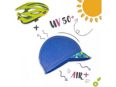 Unuo funkční čepice s kšiltem UV 50+ rybky, tmavě modrá