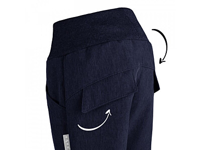 Dětské softshellové kalhoty Unuo s fleesem Cool, žíhaná tmavě modrá