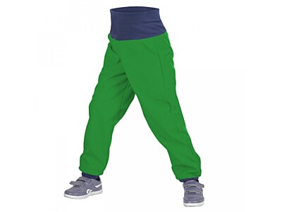Batoľacie softshellové nohavice Unuo Tm. zelené