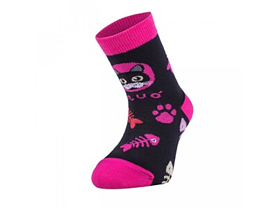 Bambusové ponožky Unuo Kočka růžové